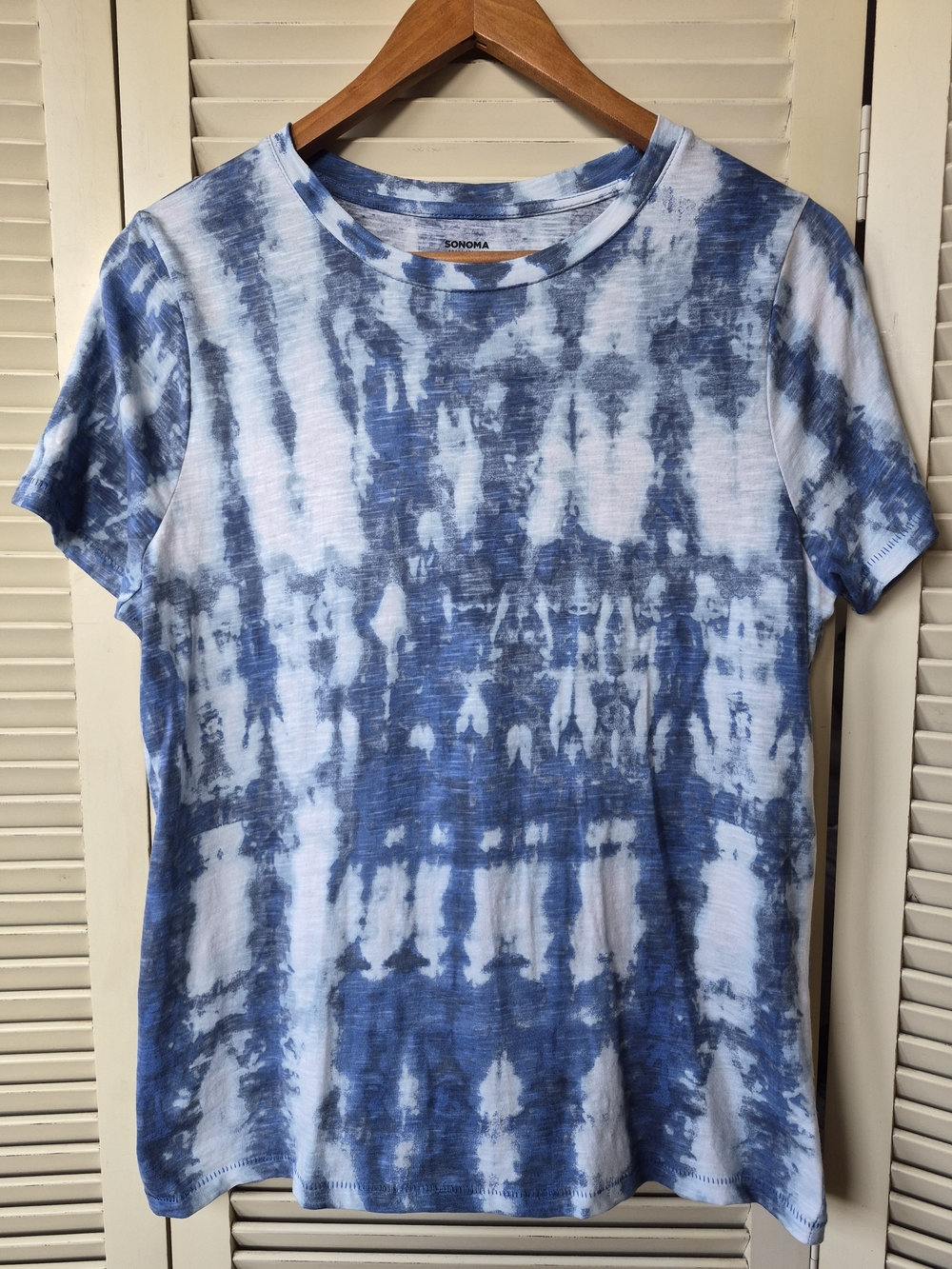 Sonoma Women's 100% Cotton Blue Short Sleeve Tee Size Medium